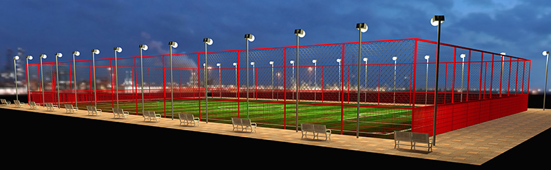 Welded mesh sports fence