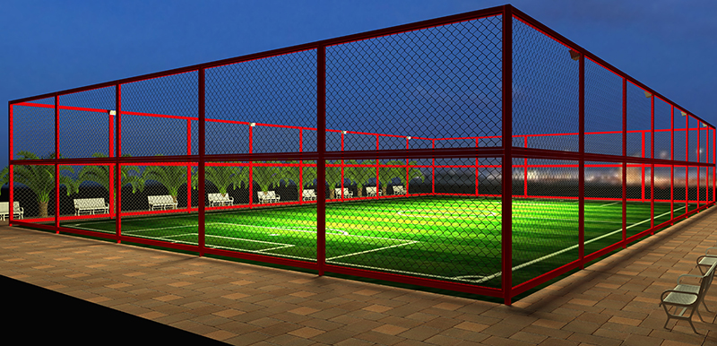 Chain link sports fence