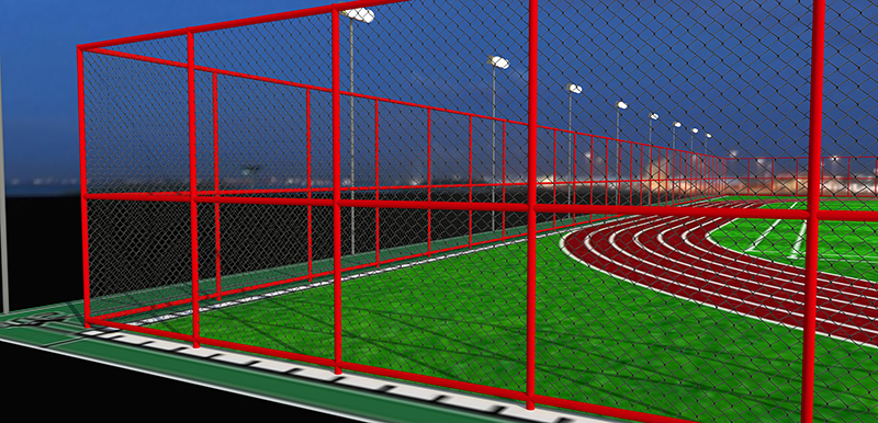 Chain link sports fence