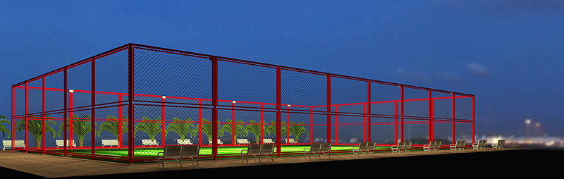 Chain link sports fence